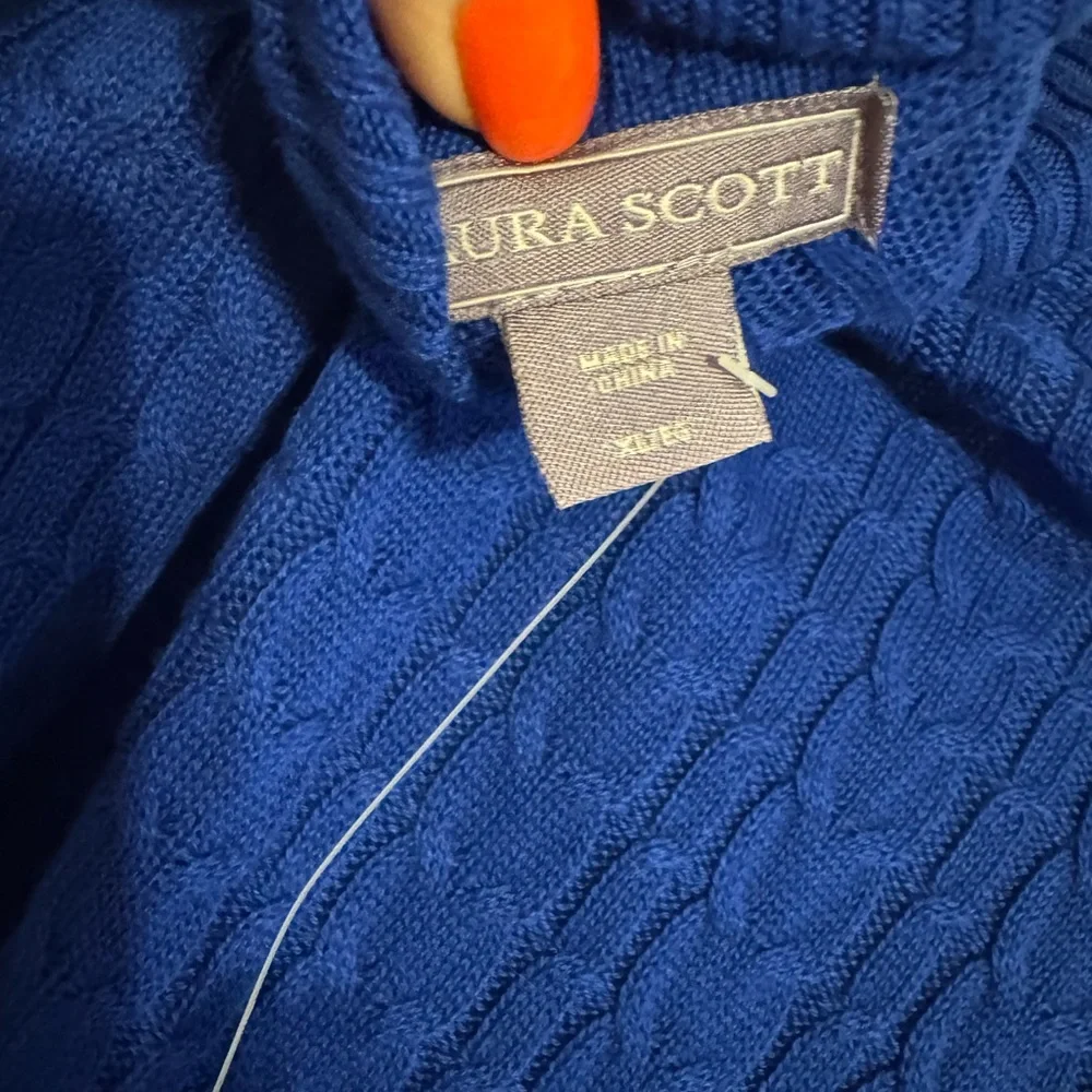 NWT BEAUTIFUL Royal Blue Turtleneck Sweater XLARGE #T - Picture 9 of 11
